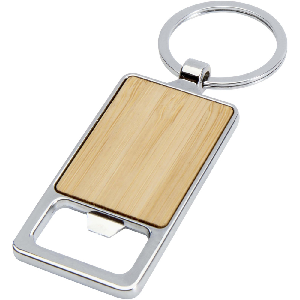 Logotrade promotional item picture of: Snapper bamboo keychain with bottle opener